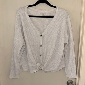 American Eagle soft & sexy waffle knit button down